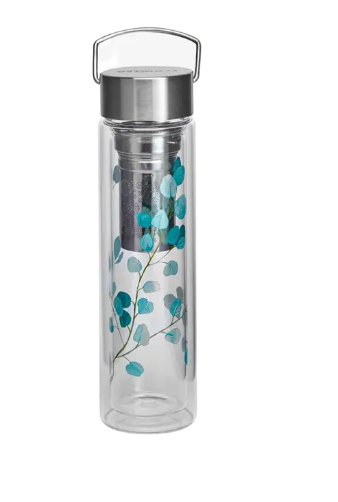 Brew In Double Walled Glass Travel Bottle-11.9 floz